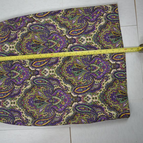 J CREW OFFICE SIREN PENCIL,SKIRT .BOHO COTTON PAISLEY PRINT SIZE 6 - Picture 8 of 9